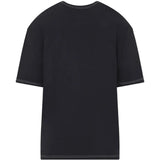 Black t-shirts, back view