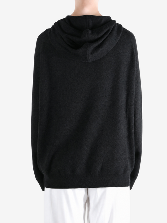 Black hoodie, full body view