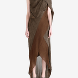 Brown dress, full body view