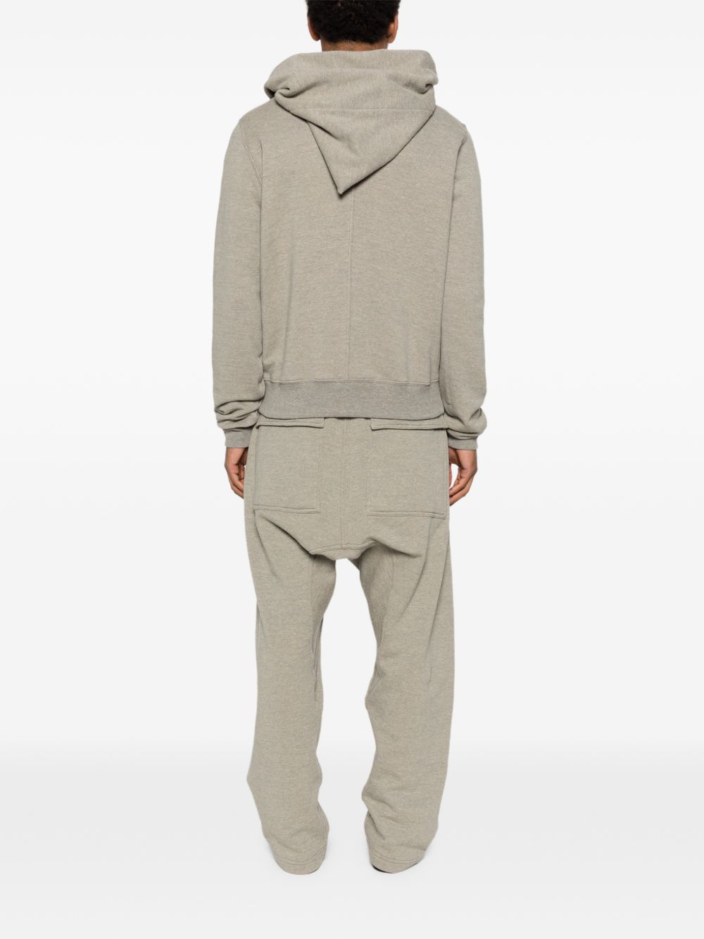 Grey hoodies, full body view