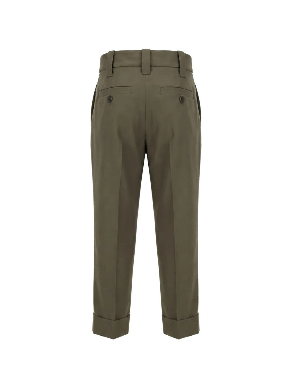 Green pants, back view