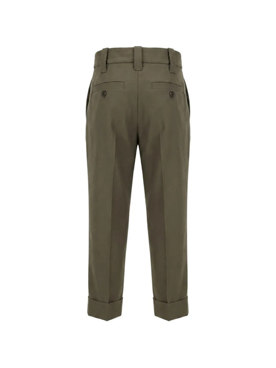 Green pants, back view