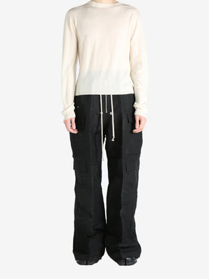 RICK OWENS - Men Cropped Biker Round Neck Sweater