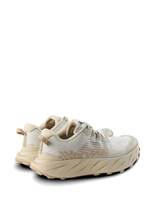 Tan shoes, back view