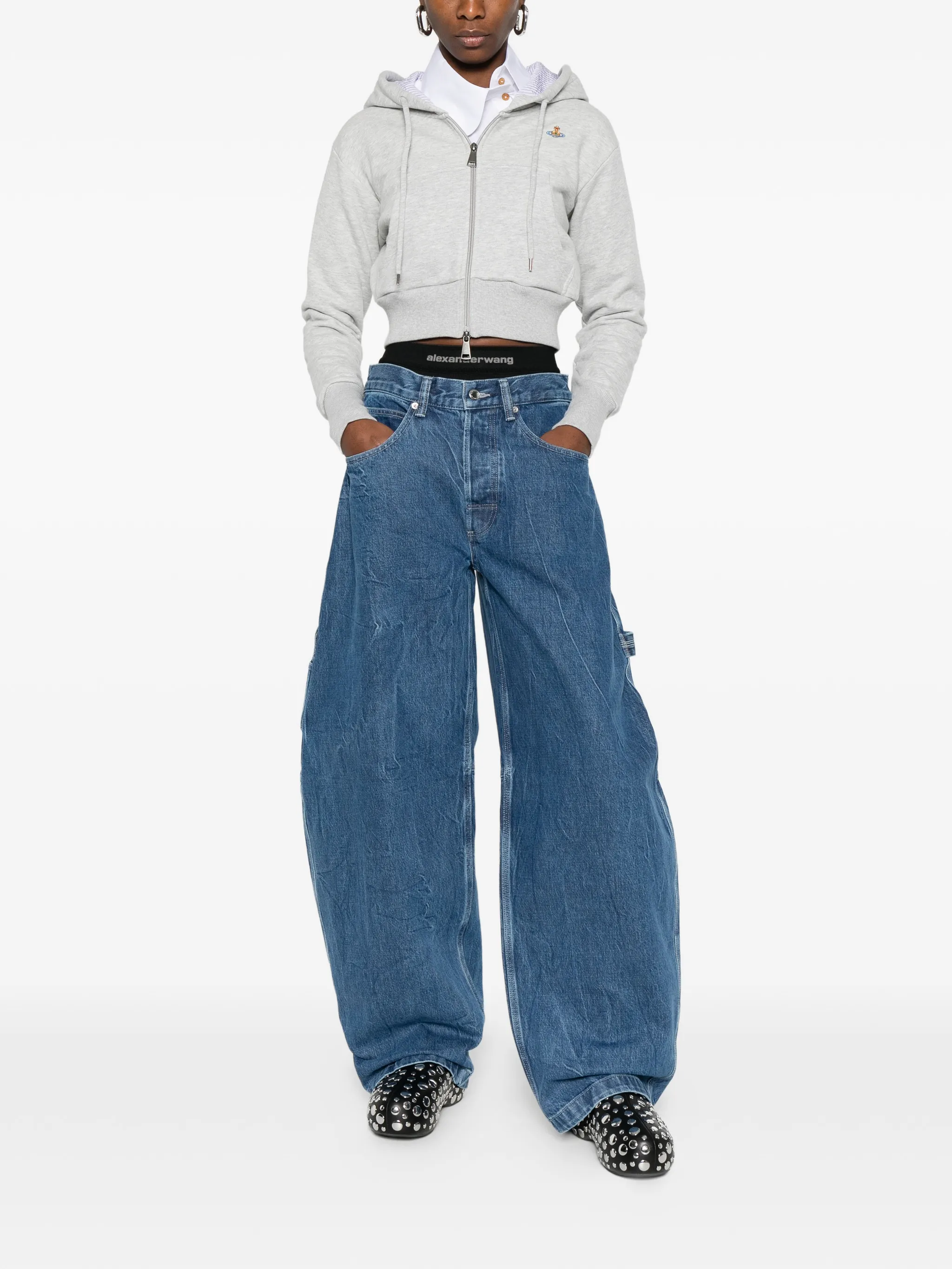 ALEXANDER WANG - Women Logo Elastic Prestyled Mid Rise Oversized
