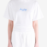 White t-shirt, full body view