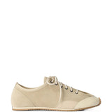 Tan shoes, side view