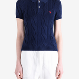 Navy t-shirt worn by a person, showing the t-shirt fit