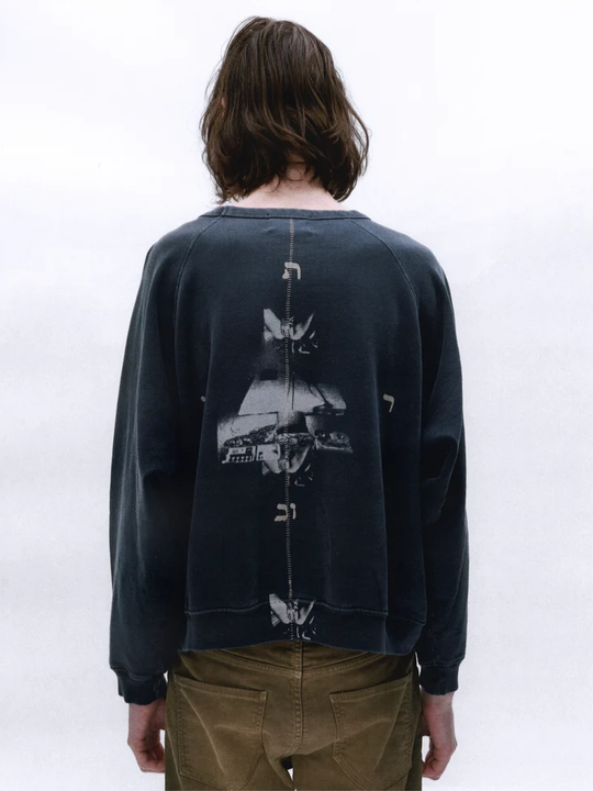 Navy hoodie, front view