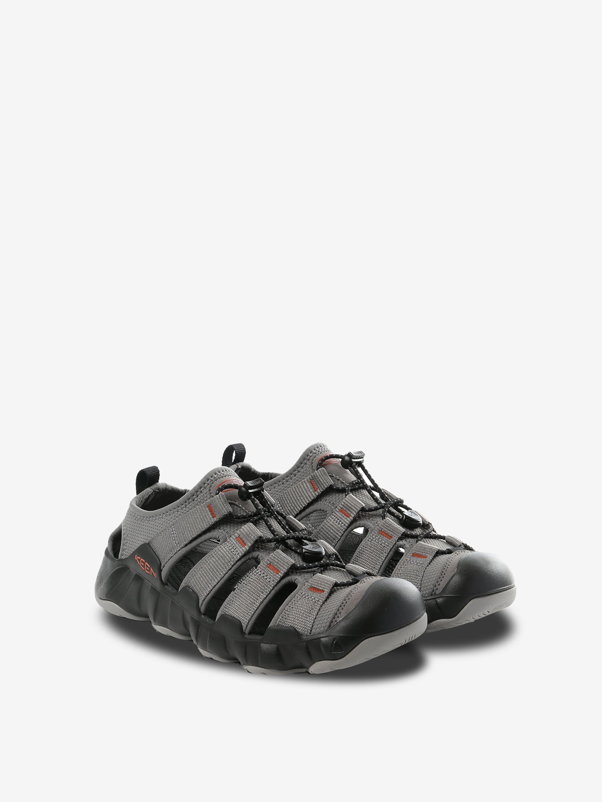 Grey sandals, side view