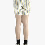Yellow short worn by a person, showing the short fit