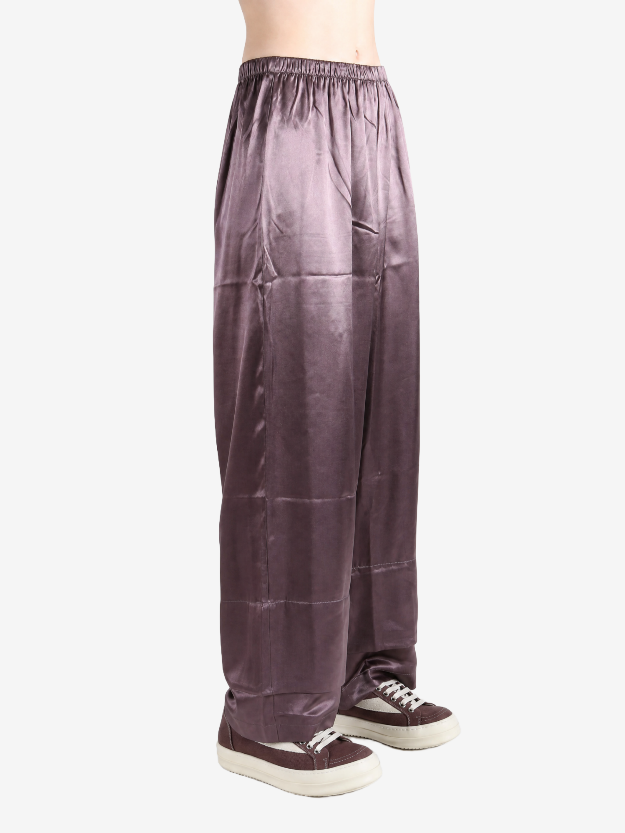 Purple pants, full body view