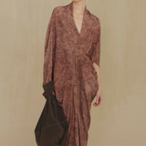 Burgundy dress, full body view