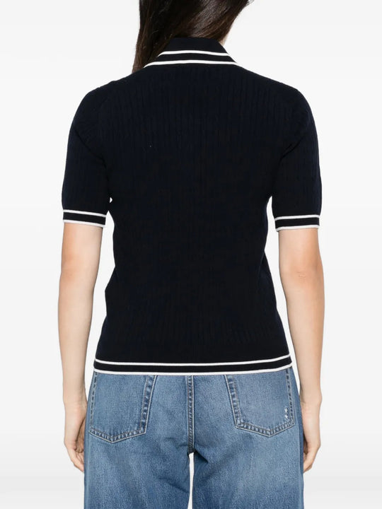 Navy t-shirt, full body view