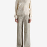 Tan knitwears, full body view