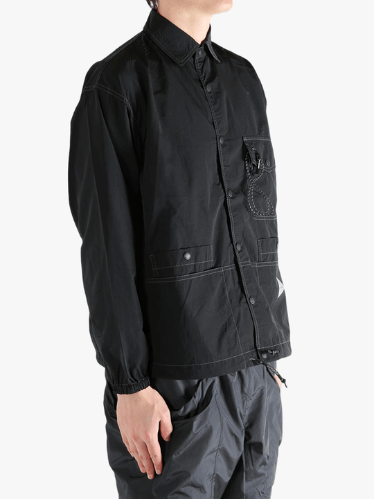 Black jackets worn by a person, showing the jackets fit