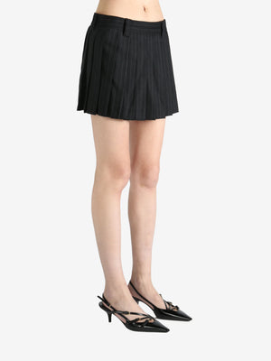 MIU MIU - Women Pleated Pinstripe Mini Skirt