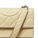 Close up of tan bag, showing texture of the Leather fabric