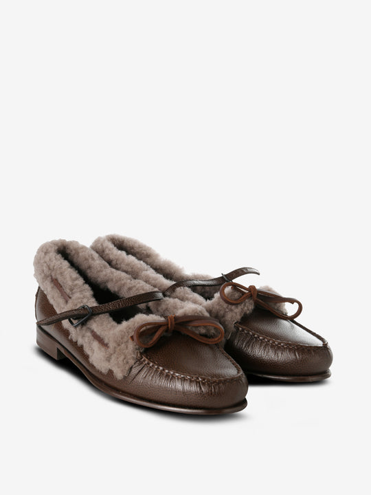 Brown loafer, side view