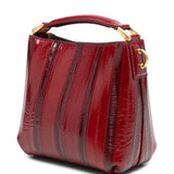 Burgundy bag, front view