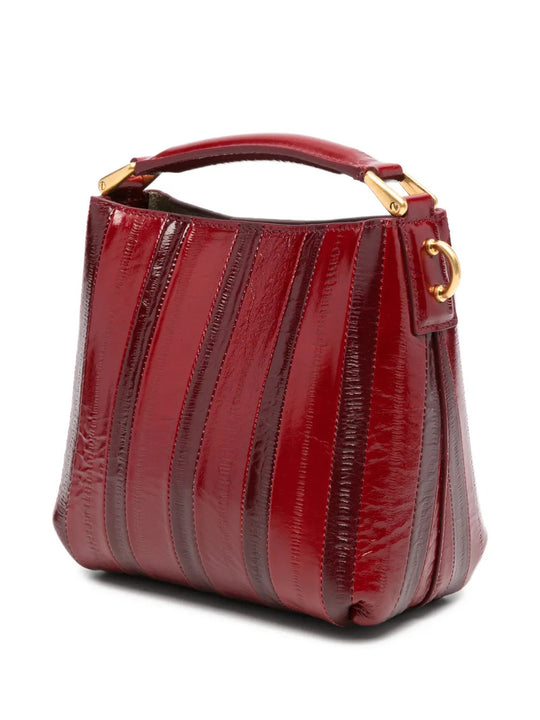 Burgundy bag, front view