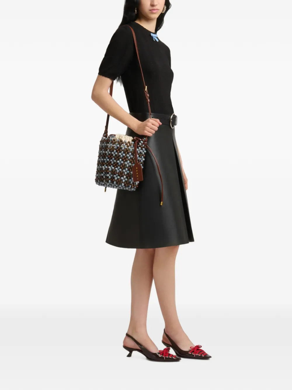 Brown bag, full body view