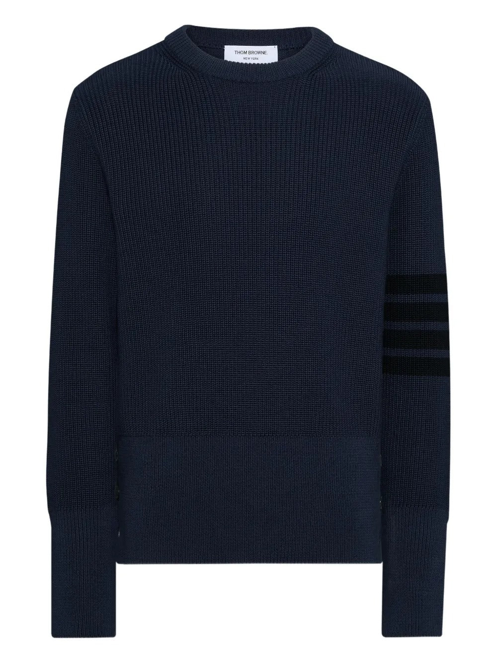 Navy pullover, front view