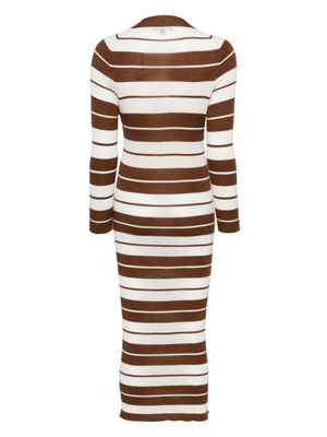 MERYLL ROGGE Women Striped Seamless Mock-Neck Dress