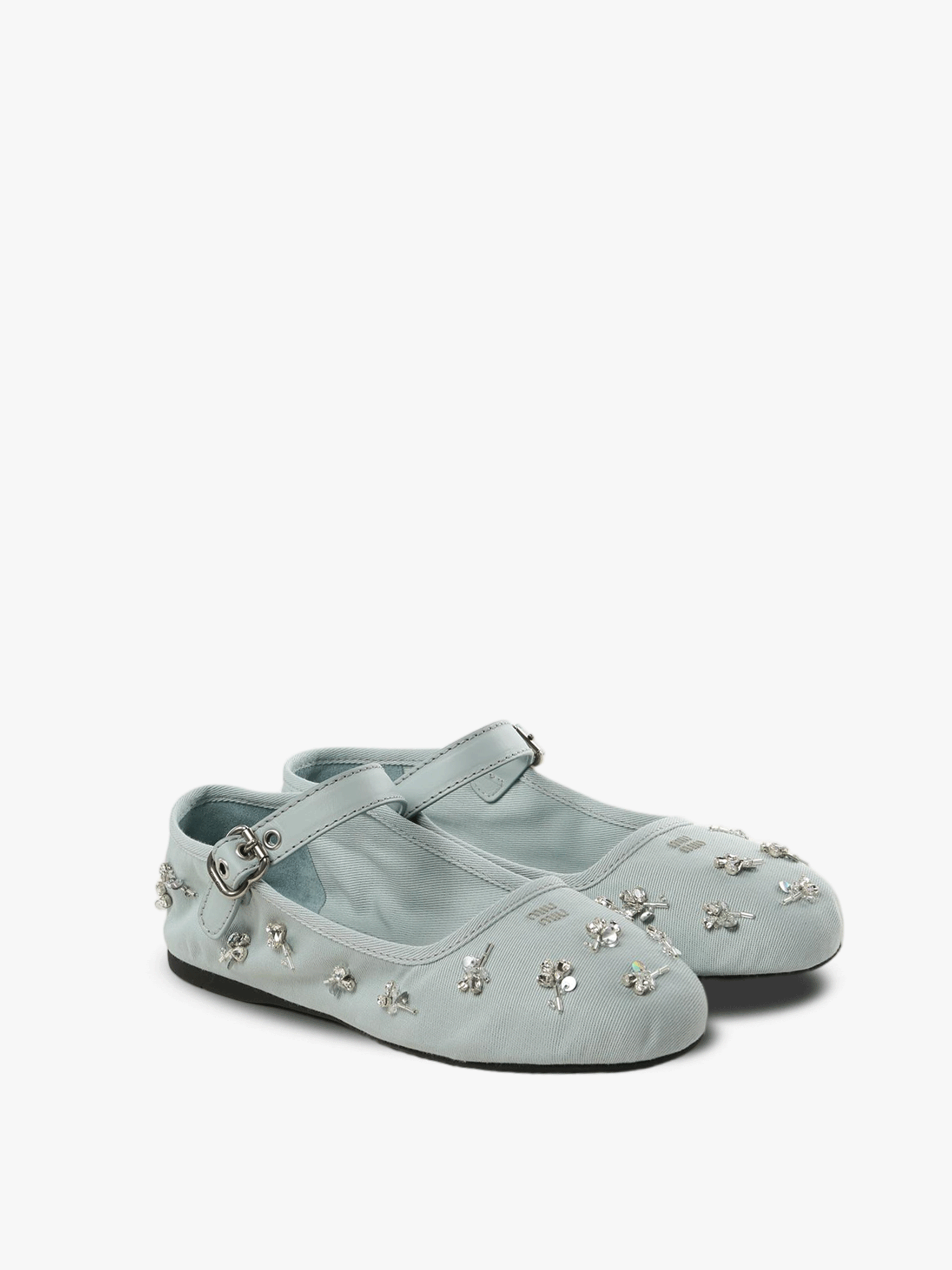 Blue flats, side view