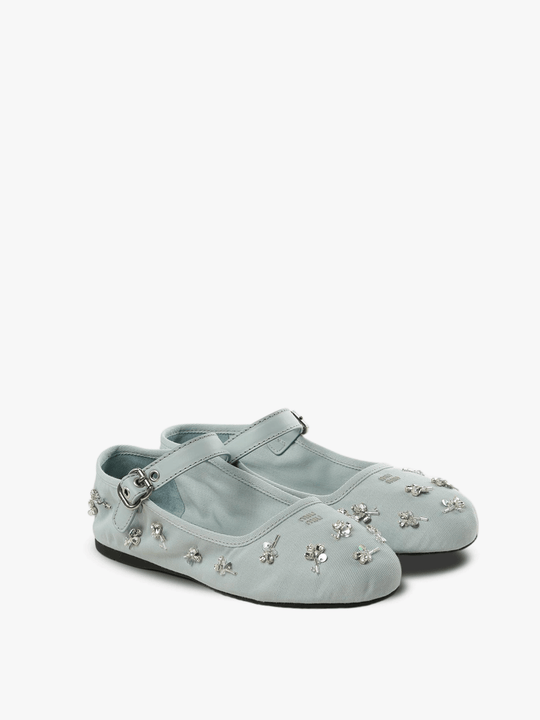 Blue flats, side view