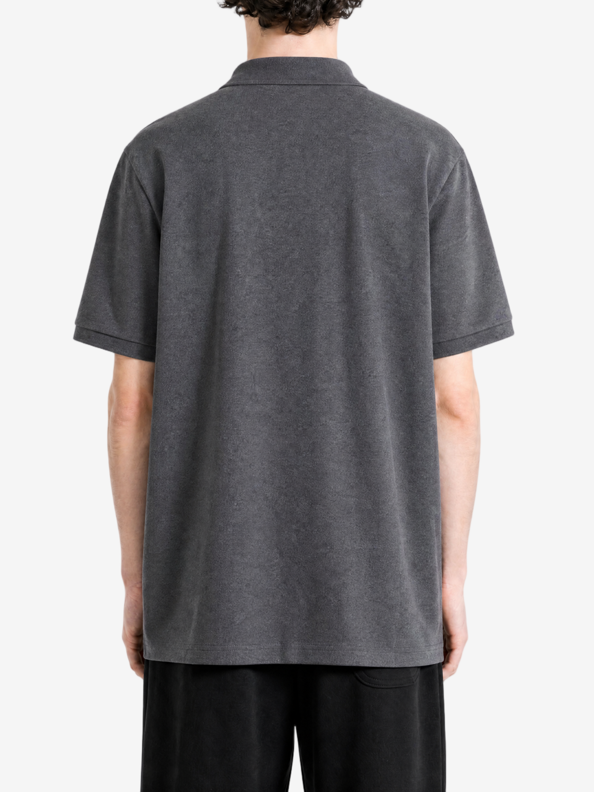 Grey t-shirt, full body view