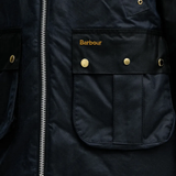 Close up of Black jacket, showing texture of the 100% cotton fabric