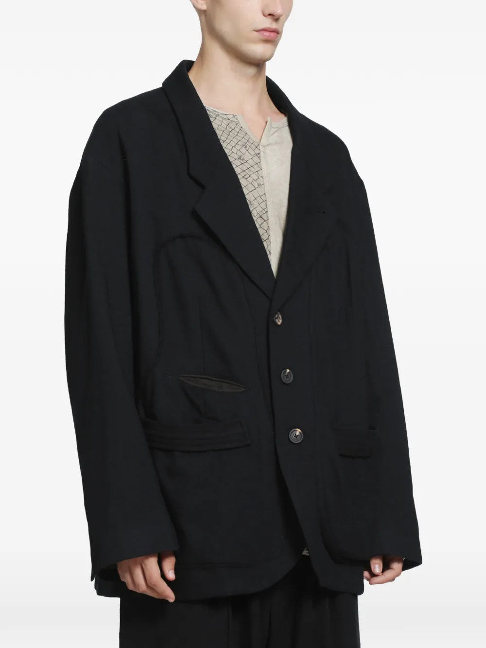 Black blazer, front view