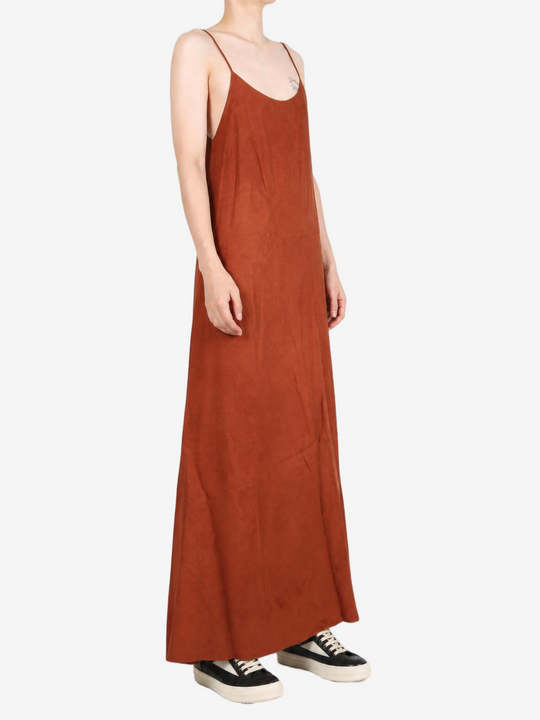 Orange dress, full body view