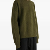 Green knitwear, full body view