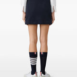 Navy skirt, full body view