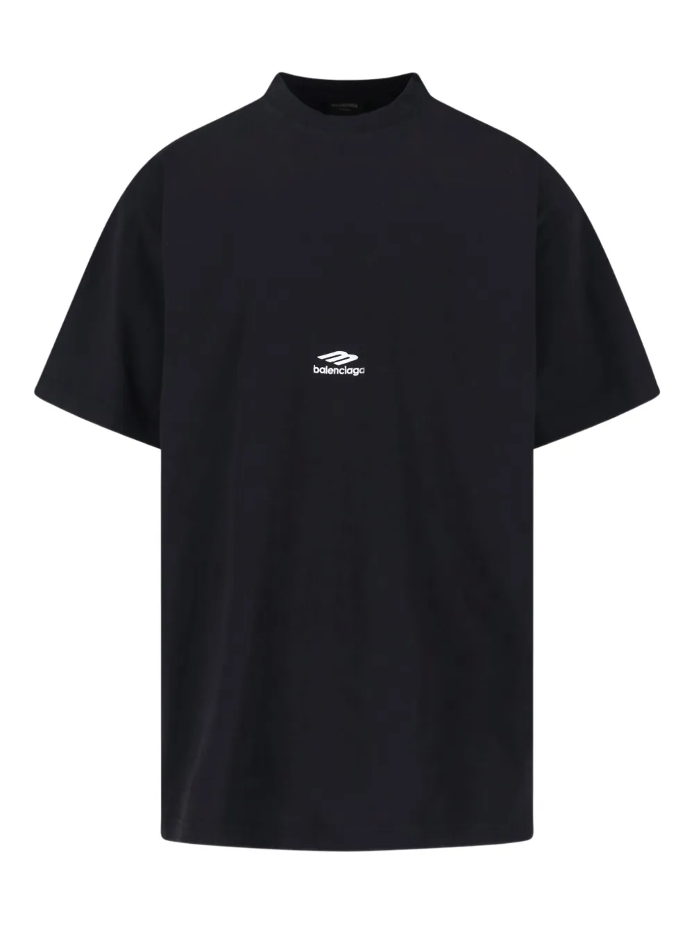 black t-shirt, front view