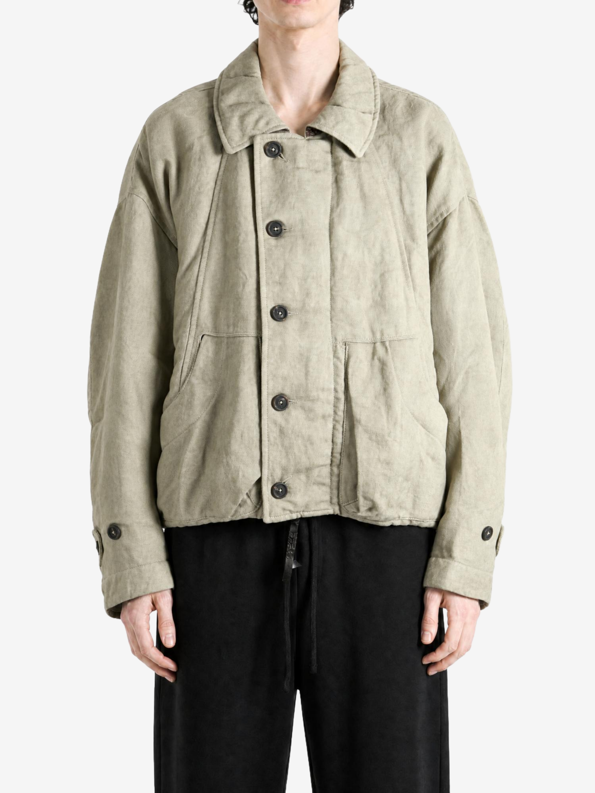 Tan jacket, front view