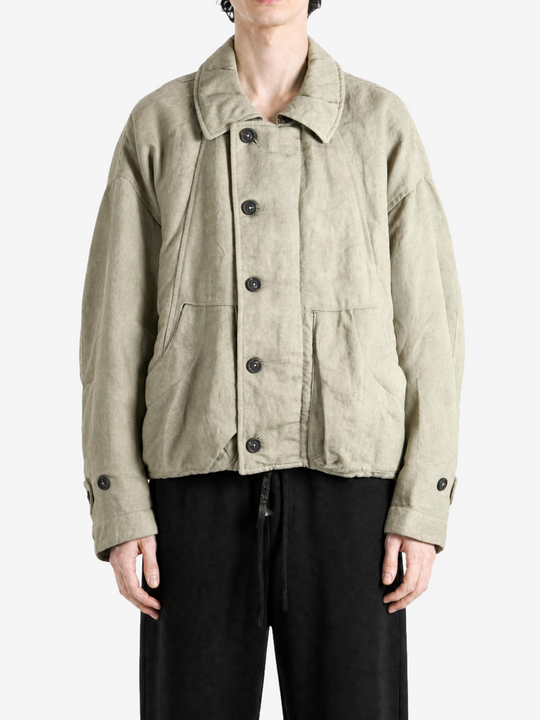 Tan jacket, front view
