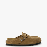 Tan sandals, front view