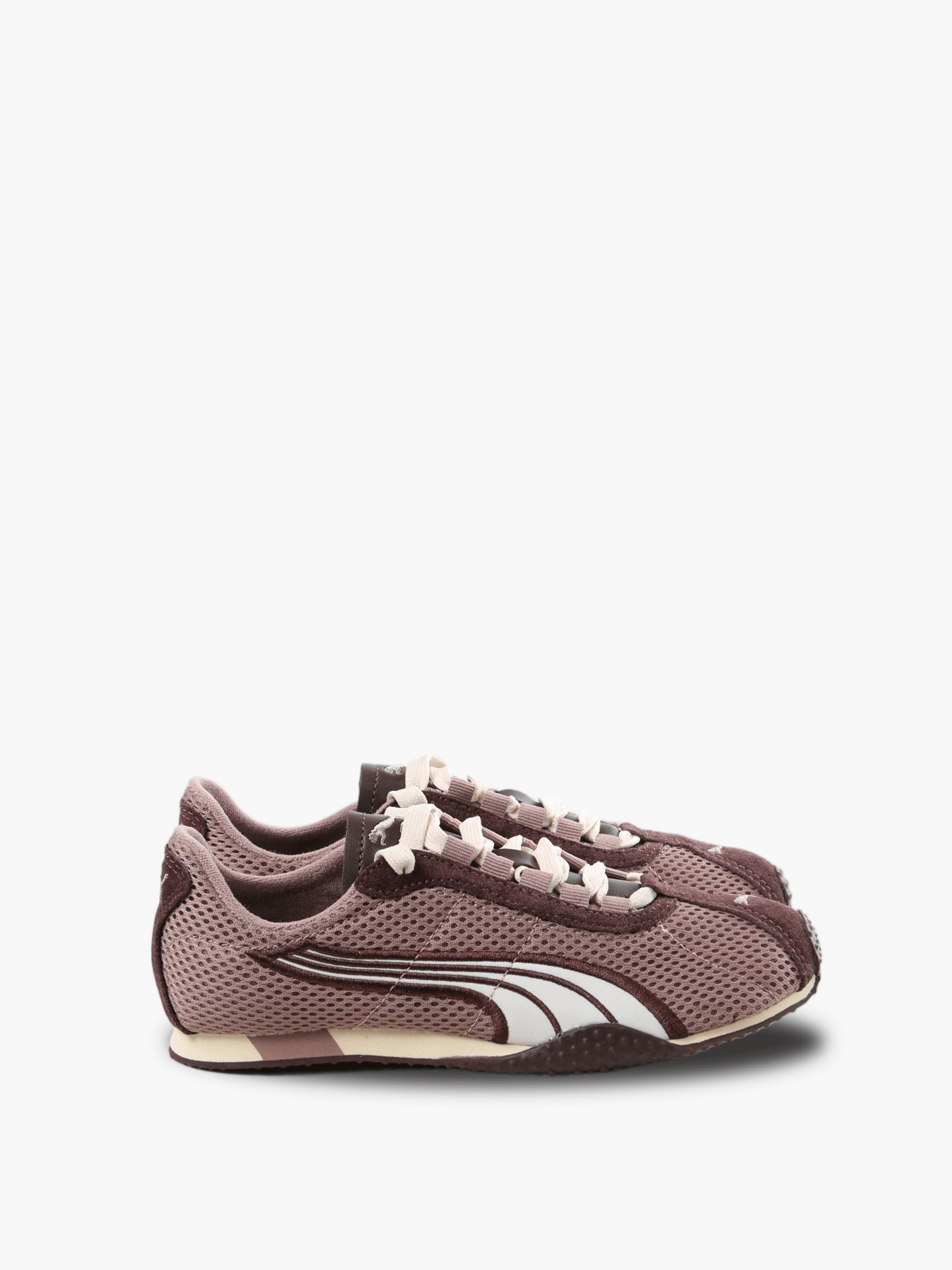 Tan sneakers, front view