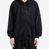 Black hoodie, full body view