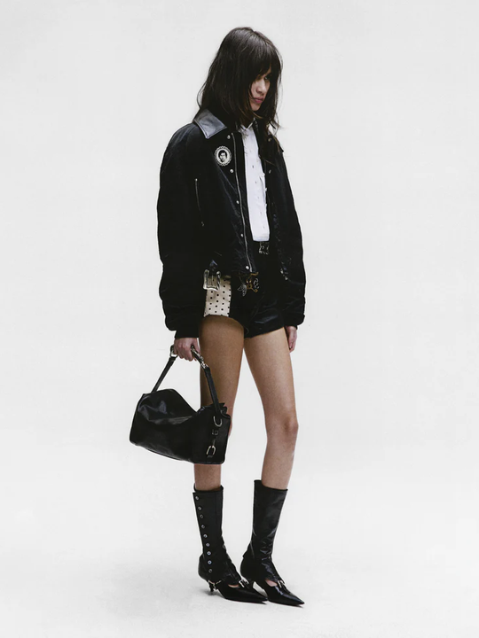 black jacket,full body view