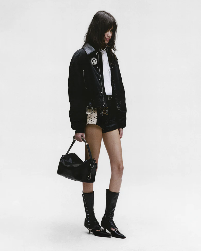 black jacket,full body view