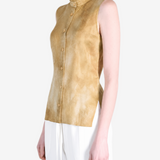 Tan top worn by a person, showing the top fit