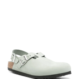 Green sandals,side view