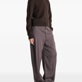 Brown knitwear, full body view