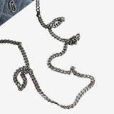 Close up of blue bag, showing texture of the cotton fabric