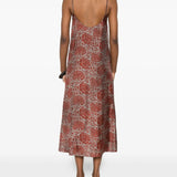 Red dresses, full body view