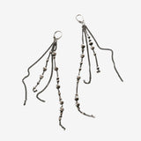 silver earrings, front view